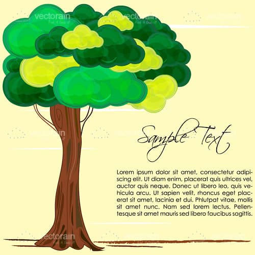 Leafy Green Tree with Sample Text